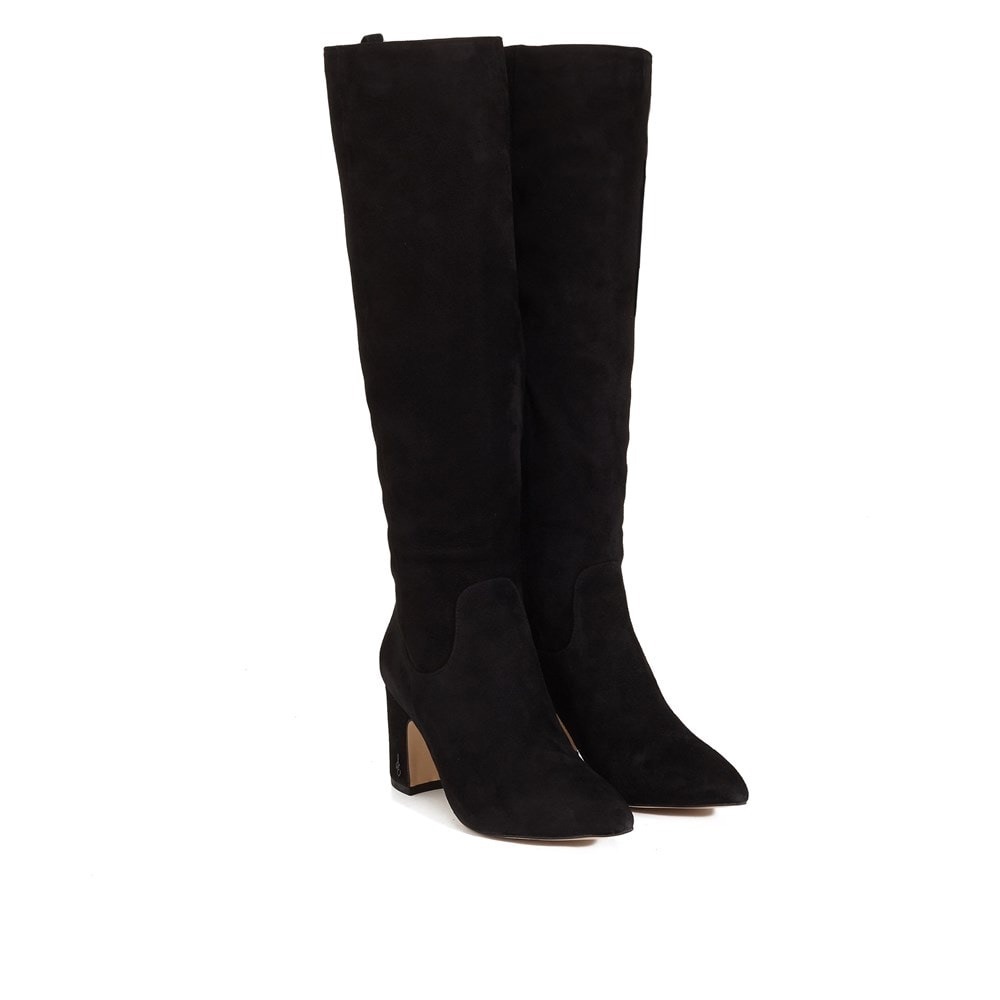 Sam Edelman Hai Black Suede Knee High Heeled Boots size 9M comes in box